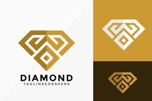 lettre abstraite w conception de vecteur de logo de diamant. emblème d'identité de marque, concept de conception, logos, élément de logotype pour le modèle.