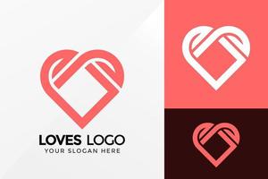 conception de logo d'amour abstrait, vecteur de logos d'identité de marque, logo moderne, conception de logo modèle d'illustration vectorielle