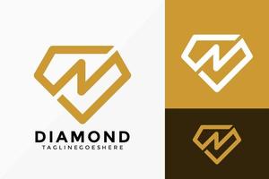 lettre abstraite n conception de vecteur de logo de diamant. emblème d'identité de marque, concept de conception, logos, élément de logotype pour le modèle.