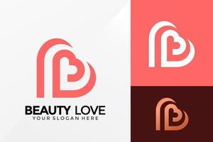 conception initiale du logo de l'amour de la beauté b, vecteur de logos d'identité de marque, logo moderne, conception de logo modèle d'illustration vectorielle