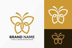dessin au trait abstrait papillon logo vector design. emblème d'identité de marque, concept de conception, logos, élément de logotype pour le modèle.