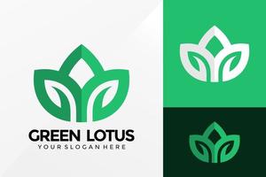 conception de logo de plante de lotus vert, vecteur de logos d'identité de marque, logo moderne, conception de logo modèle d'illustration vectorielle