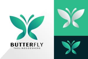 conception de vecteur de logo papillon coloré, concept de conception de logos créatifs pour modèle