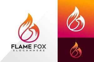 inspiration de conception de logo de renard de flamme vecteur