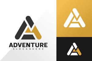 lettre une conception de vecteur de logo d'aventure de montagne. emblème abstrait, concept de conception, logos, élément de logotype pour le modèle