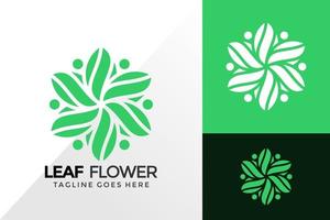 conception de logo de fleur de feuille, conception de logos d'identité de marque modèle d'illustration vectorielle vecteur