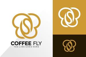 conception de logo papillon et café, conception de logos d'identité de marque modèle d'illustration vectorielle vecteur