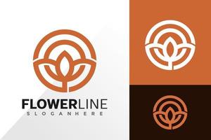 conception de vecteur de logo créatif de ligne de fleur. emblème abstrait, concept de conception, logos, élément de logotype pour le modèle