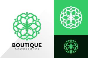 conception de logo de boutique de fleurs, conception de logos d'identité de marque modèle d'illustration vectorielle vecteur