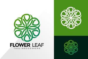 conception de logo de feuille de fleur abstraite, concept de conception de logos abstraits pour le modèle vecteur