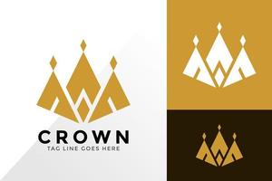 création de logo de bijoux de couronne, logos d'identité de marque conçoit un modèle d'illustration vectorielle vecteur