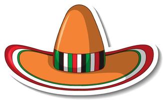 autocollant de dessin animé de chapeau mexicain vecteur