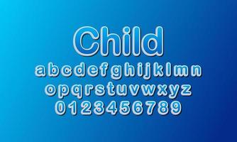 alphabet de police enfant vecteur