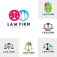 ensemble de modèle de vecteur de logo de personnes de justice, concepts de conception de logo de cabinet d'avocats créatifs