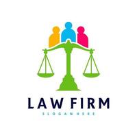 modèle de vecteur de logo de personnes de justice, concepts de conception de logo de cabinet d'avocats créatifs