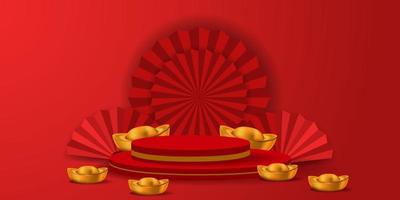 Lanterne 3d suspendue rouge décor asiatique traditionnel. décorations pour le nouvel an chinois. affiche du festival des lanternes chinoises, bannière, carte de voeux vecteur