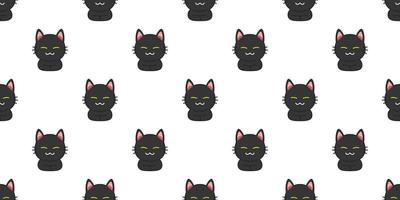 dessin animé chat noir sans soudure de fond vecteur