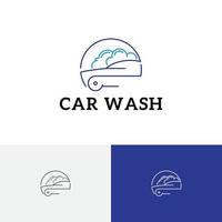logo de ligne abstraite de service de lavage de voiture de lavage de voiture propre de soapsuds vecteur