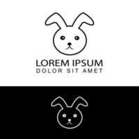 vecteur de conception de modèle de logo de lapin pour animalerie