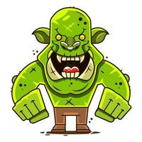 une illustration d'un troll stylisé ou d'un autre emoji au visage de monstre vecteur