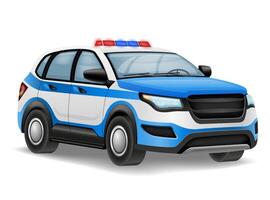 police voiture voiture véhicule illustration isolé sur blanc Contexte vecteur
