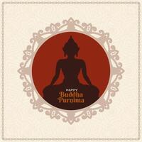 religieux content Bouddha Purnima Indien Festival salutation carte vecteur
