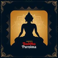 content Bouddha Purnima Indien Festival fête salutation carte vecteur