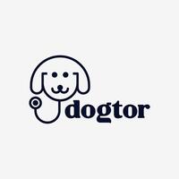 chien médecin stéthoscope animal de compagnie logo icône illustration vecteur