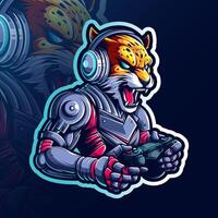 guépard mascotte esport illustration v1 vecteur