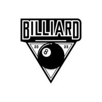 billard Balle logo sur blanc Contexte vecteur