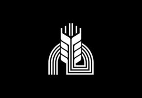 blé champ logo conception. logo pour cultiver, boulangerie ou nourriture produit. vecteur