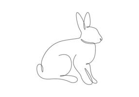 lapin continu un ligne dessin prime illustration vecteur