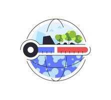 global échauffement, écologique problèmes,climat changement monde. Terre globe avec des nuages vecteur