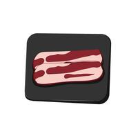 rouge porc steak sur pierre plateau. nervure œil. porc ventre salé. illustration vecteur