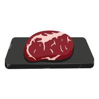 brut du boeuf steak sur pierre plateau. Frais rouge Viande. porc Viande. illustration vecteur
