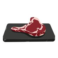 non cuit du boeuf steak sur pierre plateau. Frais rouge Viande. illustration vecteur