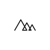 logo de connexion ligne minimaliste trois montagnes vecteur