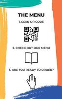 modèle de menu coloré qr vecteur