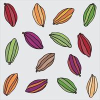 doodle croquis à main levée dessin de fruit de cacao. vecteur