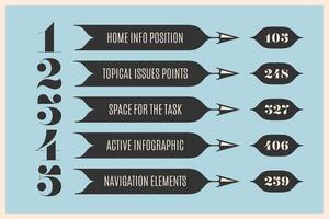 ensemble de infographie conception, ancien flèches, bannières, Nombres et texte vecteur