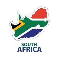 Sud Afrique carte avec drapeau et texte illustration vecteur