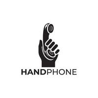 téléphone portable logo conception, icône, minimal logo, noir et blanc Couleur vecteur