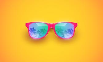 Lunettes de soleil réaliste vectoriel sur fond coloré, illustration vectorielle