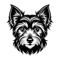 une Yorkshire terrier visage silhouette vecteur