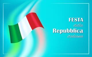 brillant drapeau sur néon coups, Italie république journée vecteur