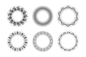 ancien ornemental floral rond cadre, éléments pour décoration vecteur