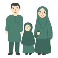 vecteur de dessin animé de la famille arabe musulmane