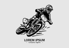 logo de une saleté bicyclette icône silhouette conception sur lumière Contexte vecteur