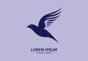 logo de une oiseau icône silhouette conception sur lumière Contexte vecteur