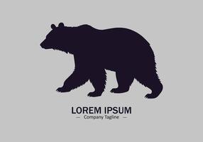 logo de une ours icône silhouette conception sur lumière Contexte vecteur